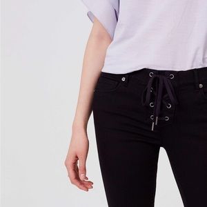 LOFT - Black tie-detail Skinny Jeans